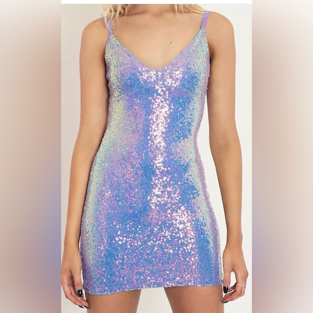 Blackmilk Little Sequins iridescent bodycon dress